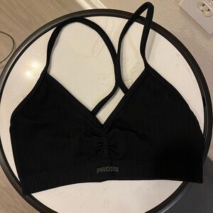 Prozis Black Ribbed Sports Bra